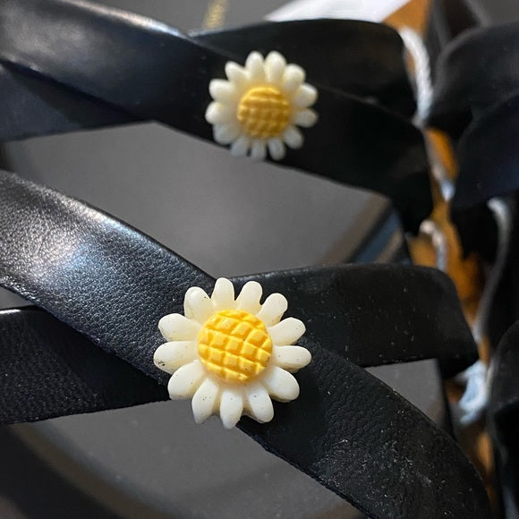 NWT - AE Women’s Y2K Strappy Floral Sandal (Black & Yellow Floral / Multiple Sizes)