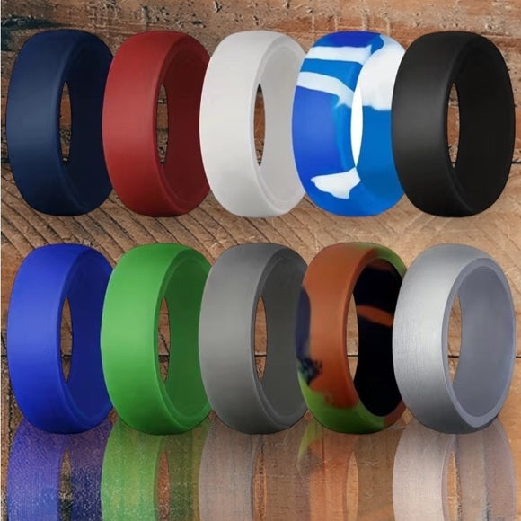 NEW - Fine Fashion Unisex Any-Activity Silicon Ring Colors 2 (Multiple Colors & Sizes)