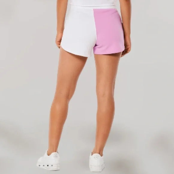 NWT - Ultra High-Rise Curved Hem Dad Shorts (Pink, Grey, White Colorblock Large)