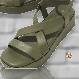 NWT - AE Strappy Y2K Platform Sandals (Olive / Multiple Sizes)