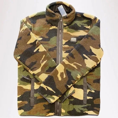 SALE! NWT - Hollister Men's Sherpa Full-Zip Mock Neck Jacket (Camouflage Pattern / Medium)