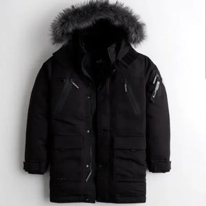 NWT - Hollister Men’s Heavyweight All-Weather Down Parka (Black Double-Down / Small)